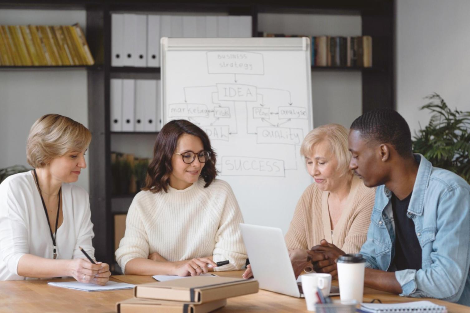 Professional training session with business owners